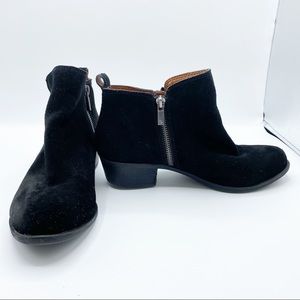 Lucky Brand Suede Black Basil Booties 8.5W